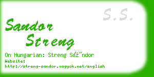 sandor streng business card